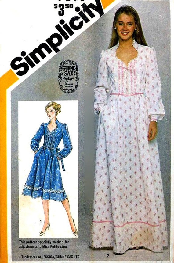 Vintage Gunne Sax Dresses Pattern UNCUT Simplicity 9893 sz 10