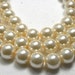 8mm Ivory Glass Pearl Beads - full strand 16 inch