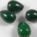 4pc - Deep Green Jade Candy Beads, Smooth Drop, 14x10mm