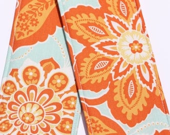 DSLR Camera Strap Cover- lens cap pocket and padding included- Ornate Floral