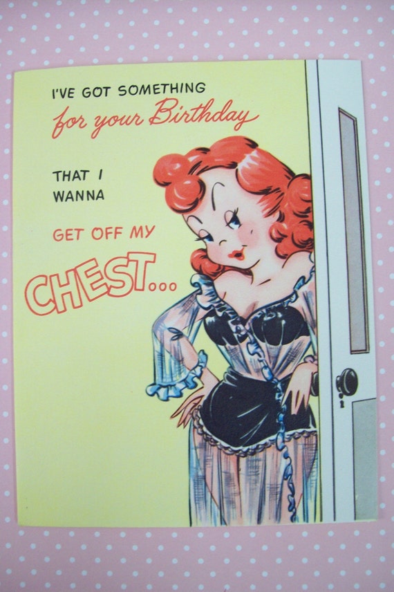 Vintage Risque Birthday Card by magnoliavintage on Etsy