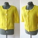 reserved for jecpin vintage 50s 60s lemon yellow wool short sleeve cropped cardigan