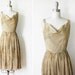 1950s gold lurex dress / 50s party dress / metallic sparkle