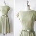1960s dress / vintage 60s Samuel Winston dress / vintage sage green dress