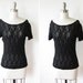 black lace shirt / 90s lace blouse