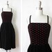 black and red velvet dress, vintage 1980s Lanz Original party dress, velvet sundress