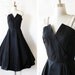 RESERVED 1950s dress / vintage 50s black and white cocktail dress / sequin straps party dress