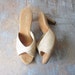 1960s high heel sandals / 60s braided rope shoes