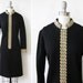black and gold dress / vintage 1960s black cocktail dress with metallic gold trim / 60s black shift dress