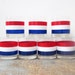 RESERVED vintage striped glasses / red, white, and blue glasses / 60s barware