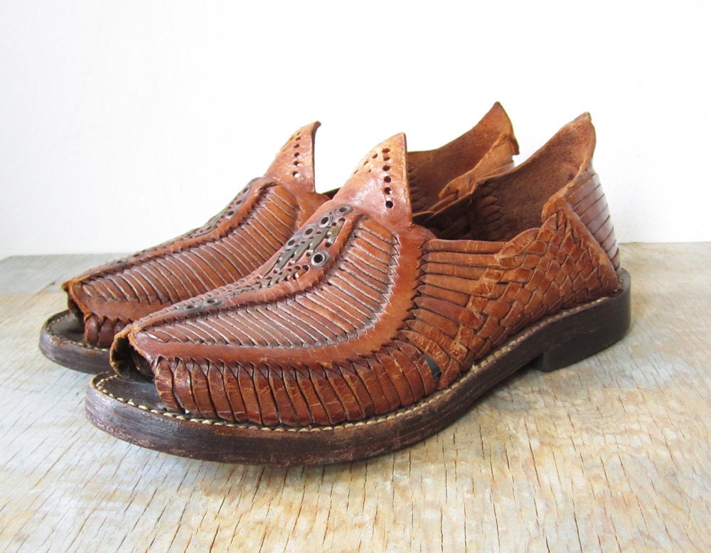 mens woven leather huarache