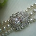 Rhinestone brooch pearl bridal bracelet