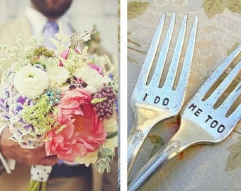 I Do Me Too Wedding Forks. Featured In Martha Stewart Weddings