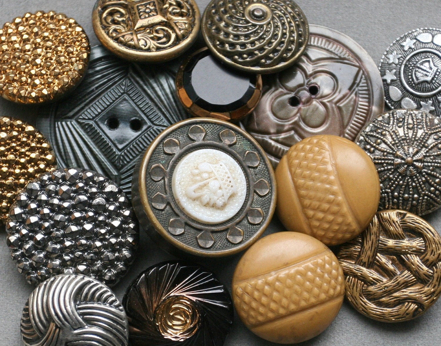 SALE Fabulous lot 35 Antique Vintage Buttons by BNDJewelry