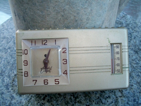 ON SALE Honeywell Clock / Thermostat-Retro Art Project Clock
