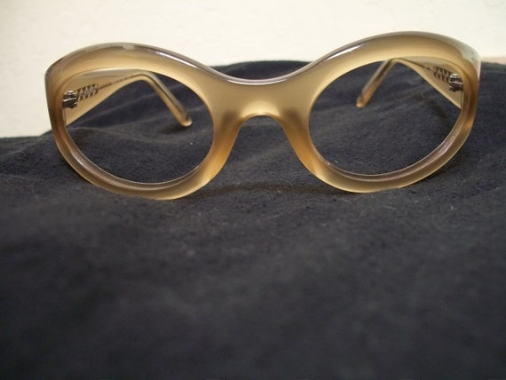 Sale-Vintage Chanel Eyeglass Frames-Beige Gold-AS IS