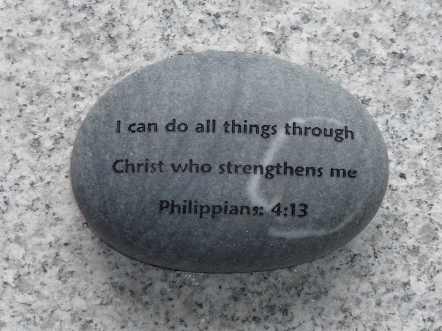 Engraved Decorative Stone with Bible Verses