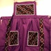 Hmong Needlework Apron Handmade Ethic Embroidered Fabric Long with Bib Purple Grape