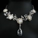 Princess White Opal in Sterling Silver - Bridal Necklace, Wedding Necklace