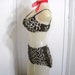 50s 60s Leopard Bikini Swimsuit Cole of California Nylon 2 Piece Hip Hugger Vintage Bathing Suit Bombshell
