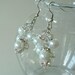 Bridal White Pearl Rhinestone Cluster Beaded Earrings