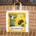 Upcycled market bag for bird lovers