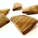 6 Natural Wood Lace Stone Beads Brown Sienna Rectangle 30mm x 20mm (PP301A)