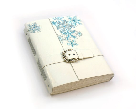 White Winter Leather Journal Leather Handmade Journal