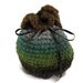 Medium Crochet Dice Bag Free Standing Green Gray Black