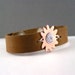 California Sun, Copper And Sterling Silver, Brown Leather Cuff