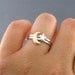 Moon And Star Rings, Custom Sterling Silver And Brass Rings, Set Of 2 rings