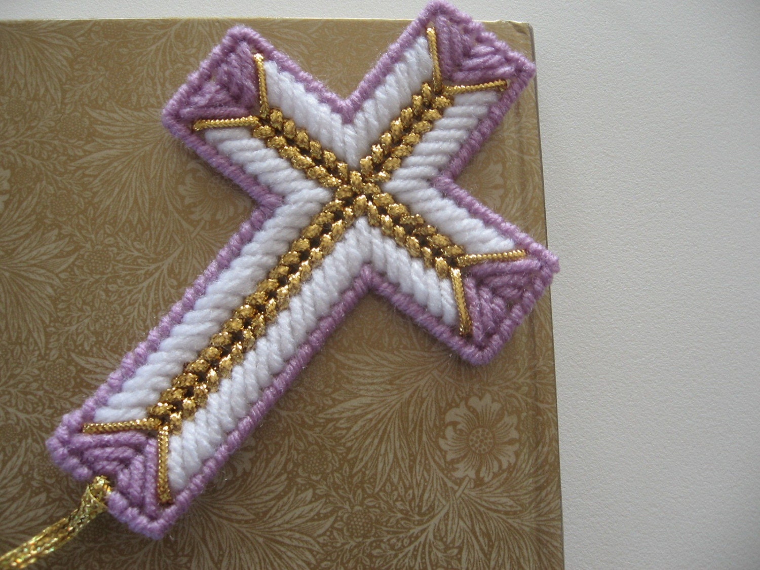 Plastic Canvas Cross Bookmark