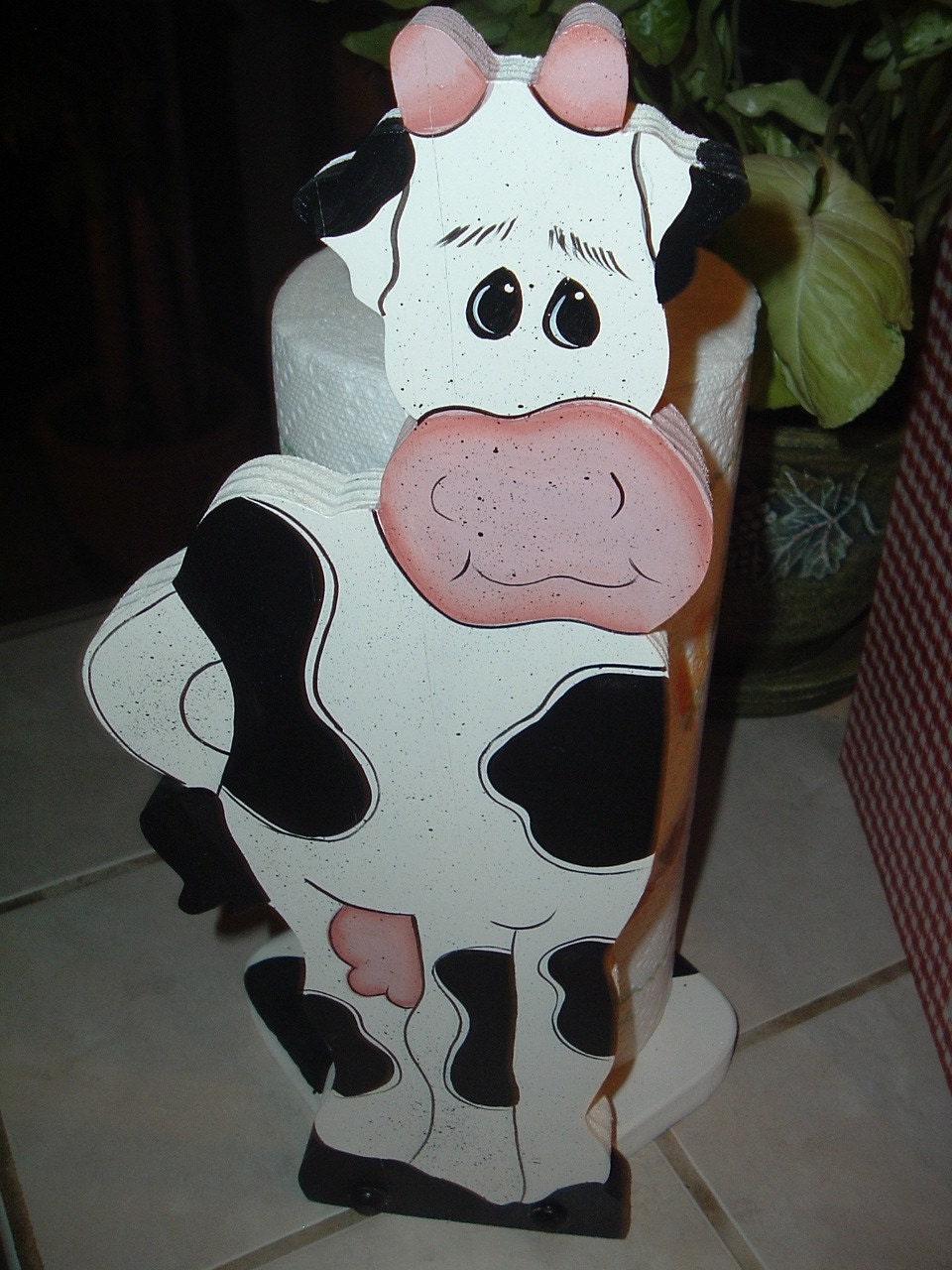 Paper Towel Holder Holstein Cow