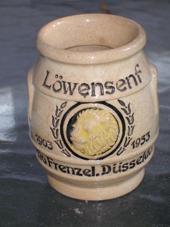 German Mustard Jar Lowensenf by sweetpeandrose on Etsy