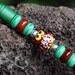 Woodsy Owl Pen - sweet lampwork glass owl, green & brown beads on an emerald green ballpoint pen