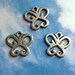 6 curvy deco butterfly charms, silver tone, 15mm