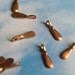 40 tiny twisted drop charms, vintage brass, 10mm