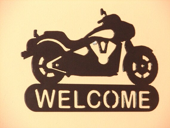 Harley Davidson Motorcycle WELCOME SIGN Home Decor Wall Biker Harley Davidson Motorcycle WELCOME SIGN Home Decor Wall Biker