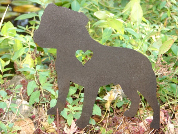 staffordshire bull terrier garden ornament