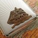 Pirate Ship Cigarette Case Use As Business Card Holder Metal Wallet Small Double Size - Mixed Metals Silver & Brass - Original Design by Cosmic Firefly