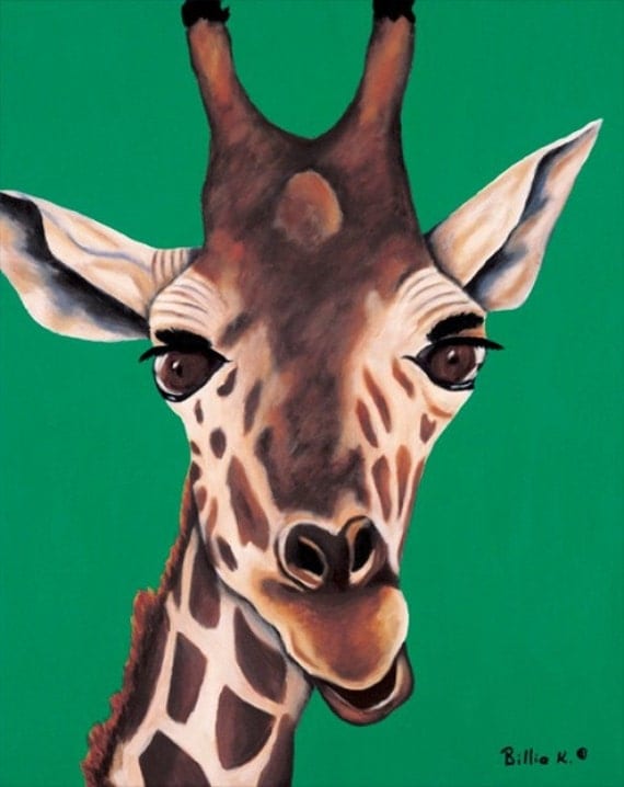 Giraffe Painting. Limited Edition Fine Art Canvas Giclee