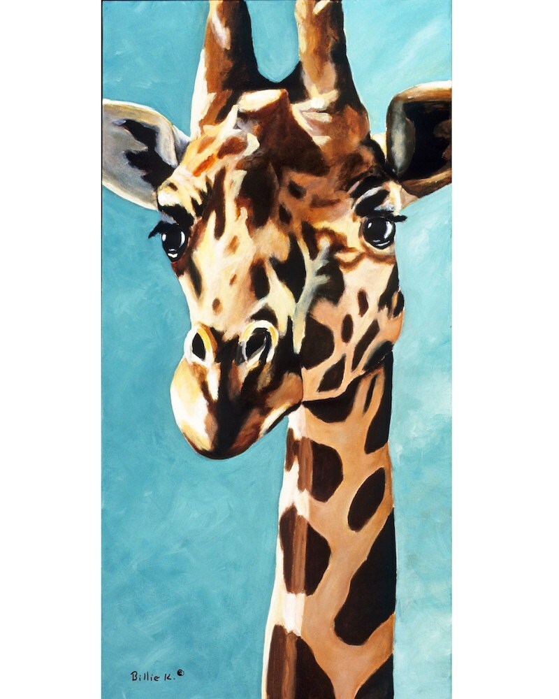 Giraffe Painting Children's Room Art Print Titled