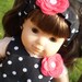 Bitty Baby doll clothes pant set black and white polka dot with headband