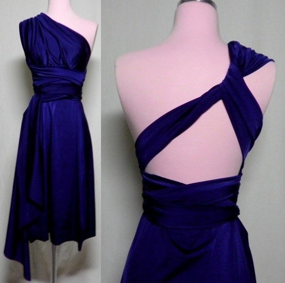 Navy Blue Bridesmaids Wrap/Twist Dress...One Dress/Infinite