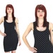 90s Bandage Dress Polka Dots 80s 1990s Inspired Sexy Lace Racerback Bodycon Black White S M Neonthreadsdesigns
