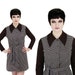1960s Mod Dress Brown Plaid Mini Vintage 70s S M
