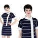 1960s MOD Sailor Dress 60s 1970s Vintage 70s Navy Blue White Stripes M/L