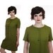 60s Mod Dress Vintage Avocado Green 1960s 1970s 70s Mod Mini Large L XL