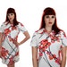 1970s MOD Floral Dress Hawaiian 60s 70s Bright Orange Pink Flowers Asian Mini 60s L XL Plus Size