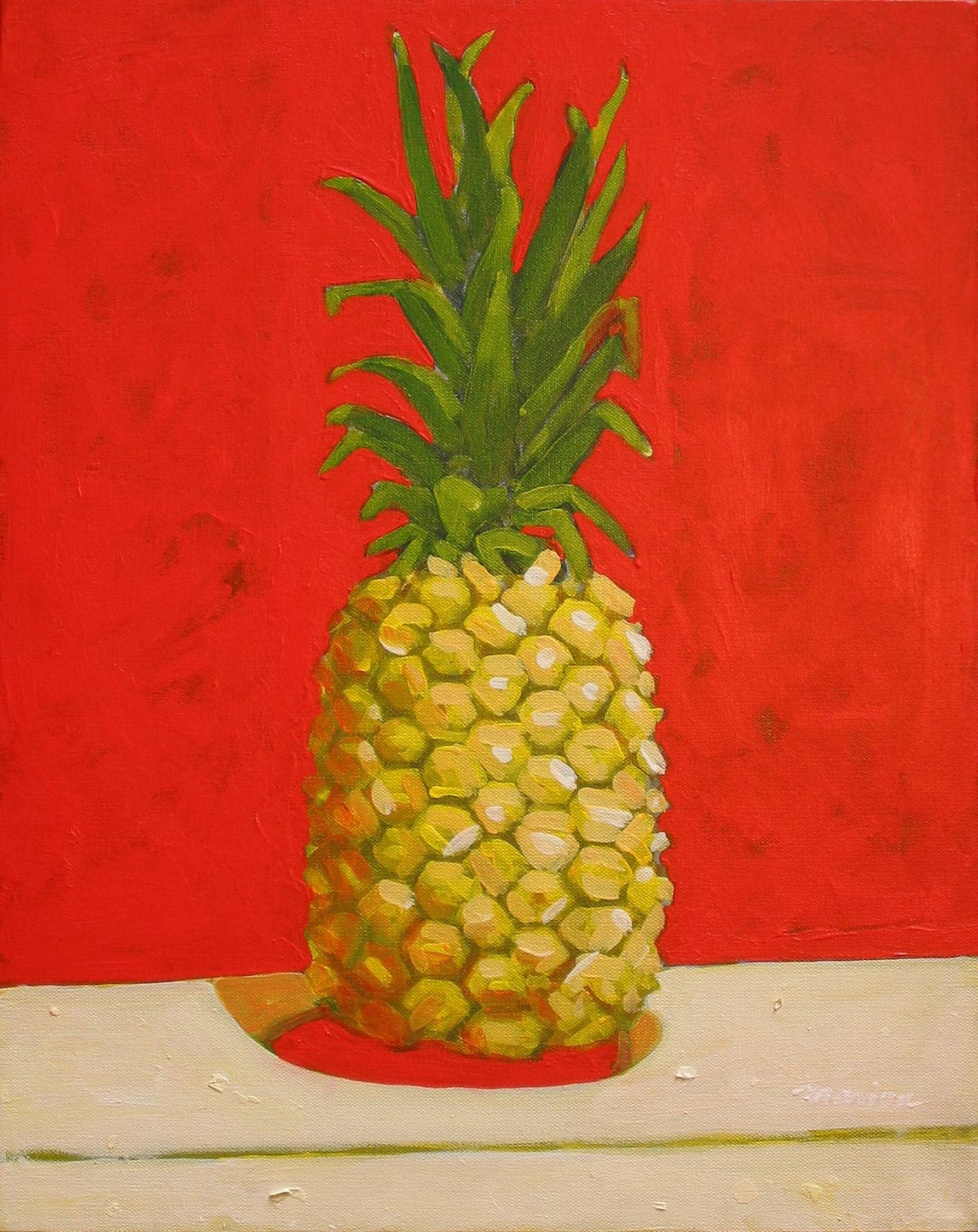Original Pineapple Painting . Pineapple 20x16in.
